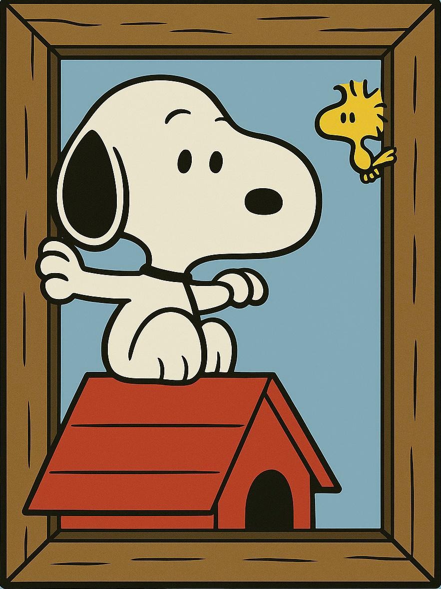 Snoopy and Woodstock Flag