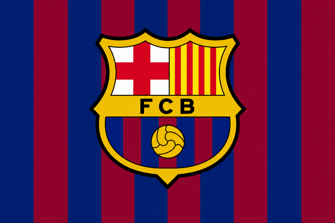 FC Barcelona crest on blaugrana stripes, 3x5 ft flag