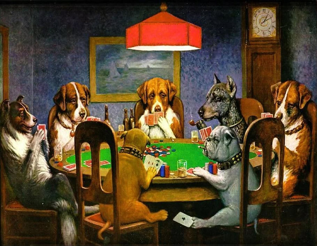 Dogs Playing Poker flag, 5x3ft polyester wall banner