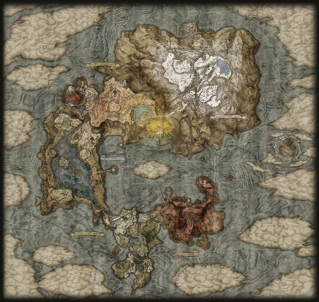 Elden Ring Lands Between map flag, polyester wall banner