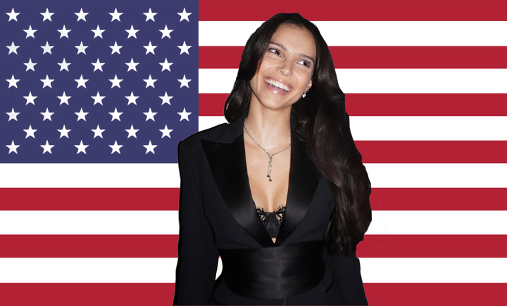 Inde Navarrette on a classic red, white and blue American flag, 3x5 ft