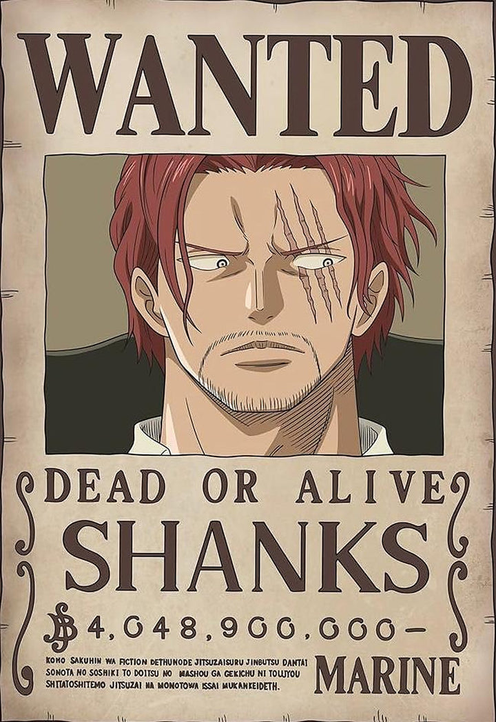 Shanks wanted poster flag, 3x5ft polyester