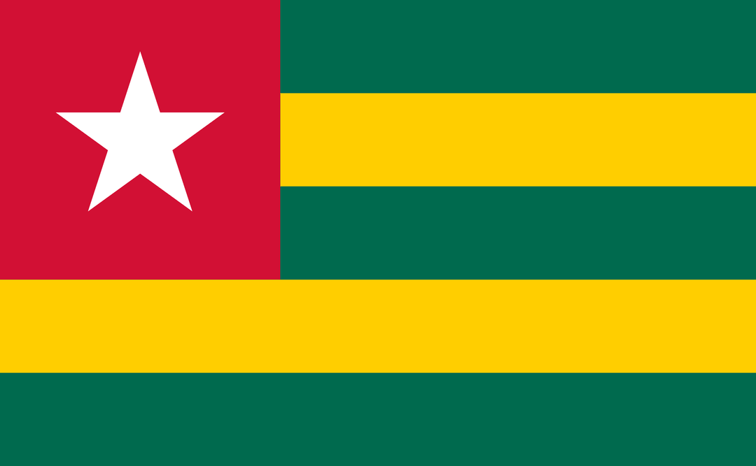 Togo flag, 3x5 ft polyester wall flag with grommets