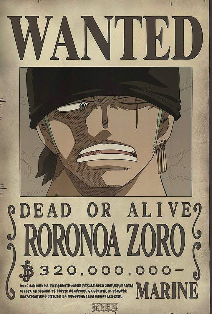 Roronoa Zoro wanted poster flag, 3x5ft polyester
